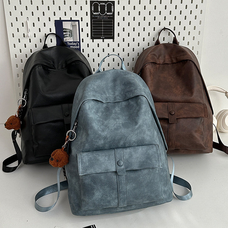 致青春|雙肩包女士大容量2024新情侶背包小眾通勤男孩大學生PU旅行書包「5613-132」24.11-4