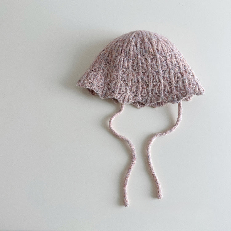 流行帽子|花邊針織漁夫帽女秋冬新款顯臉小韓版可愛小清新防風護耳保暖帽子「PM2712」24.10-1