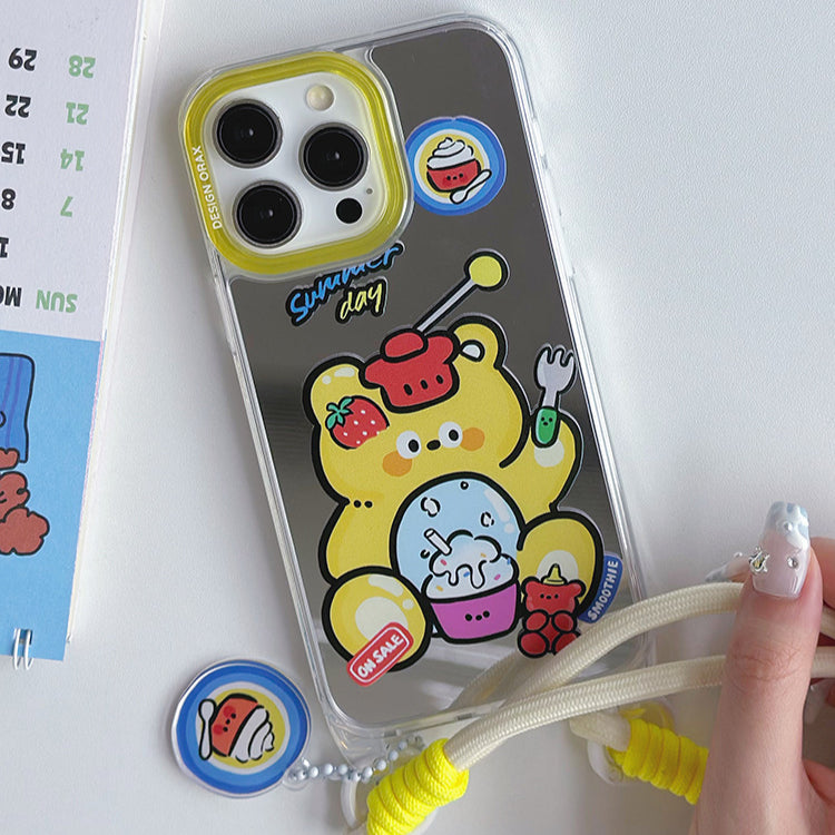 手機殼|蘋果15掛繩鏡面iPhone14pro適用12/11promax手機殼蘋果殼夏天「LR0856」24.07