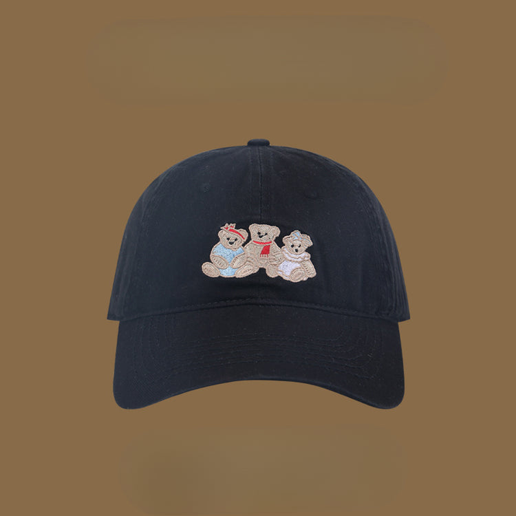 流行帽子|帽子春夏小熊刺繡棒球帽高級感四季百搭遮陽帽韓版休閒可愛鴨舌帽「C4914」25.02-1