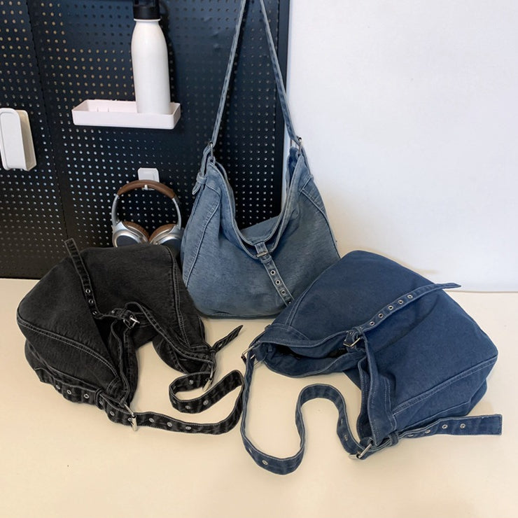 致青春|包包女包新款韓版復古帆布包水洗牛仔女包大容量購物袋單肩包「8182-370」24.04-2