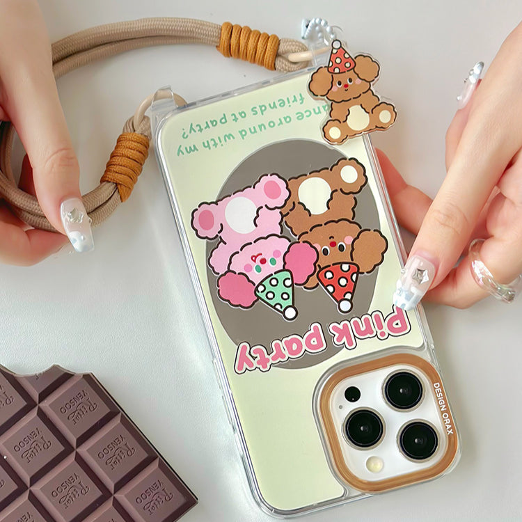 手機殼|iPhone13pro適用12掛繩鏡面殼14promax卡通11蘋果15手機殼女「WM0630」24.07