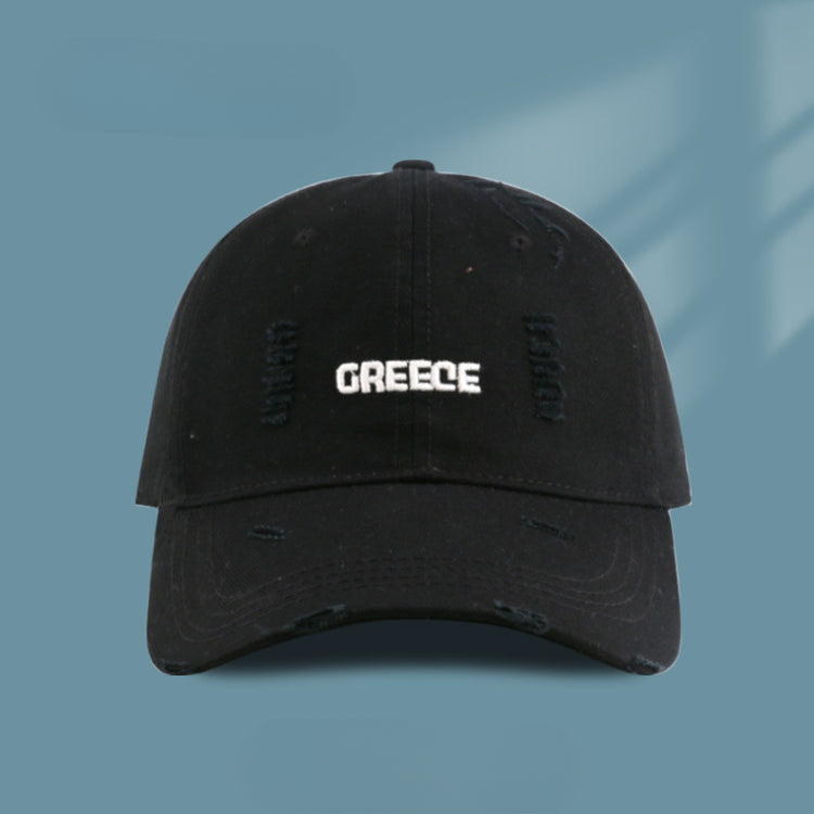 流行帽子|新款破洞字母帽子女情侶百搭鴨舌帽時尚個性刺繡棒球帽男顯臉小潮「C3830A」25.04-4