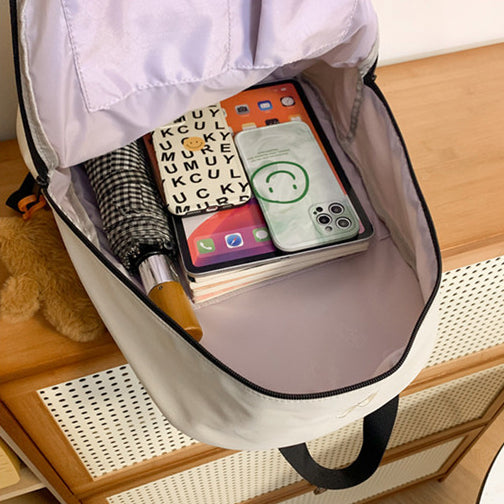 致青春 | 雙肩包男士簡約百搭大容量旅行背包女國中生高中大學生書包附泰迪小熊掛件「725-270-3」24.04-1
