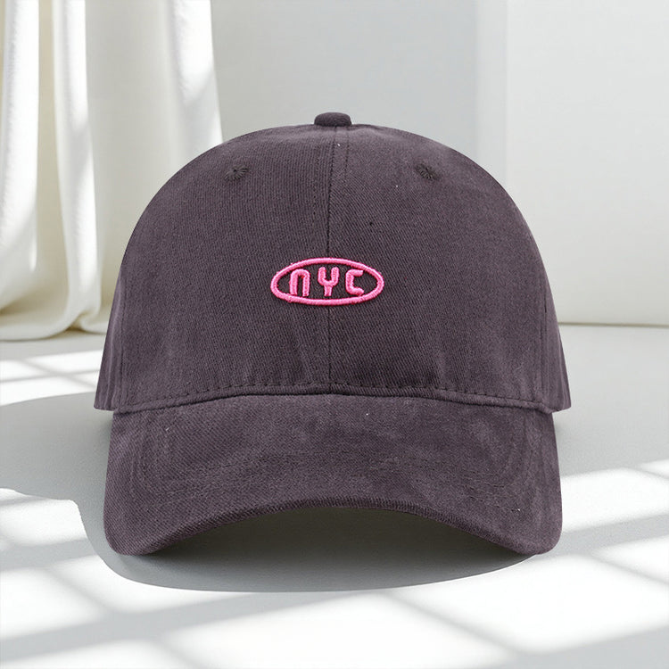 流行帽子|時尚字母刺繡帽子男女四季百搭休閒棒球帽戶外顯臉小遮陽鴨舌帽子「C3635」25.07-4