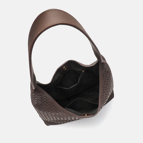 日韓流行|韓國小眾設計慵懶風通勤大容量托特包百搭高級質感黑色氣質單肩包「9631#」25.07-5