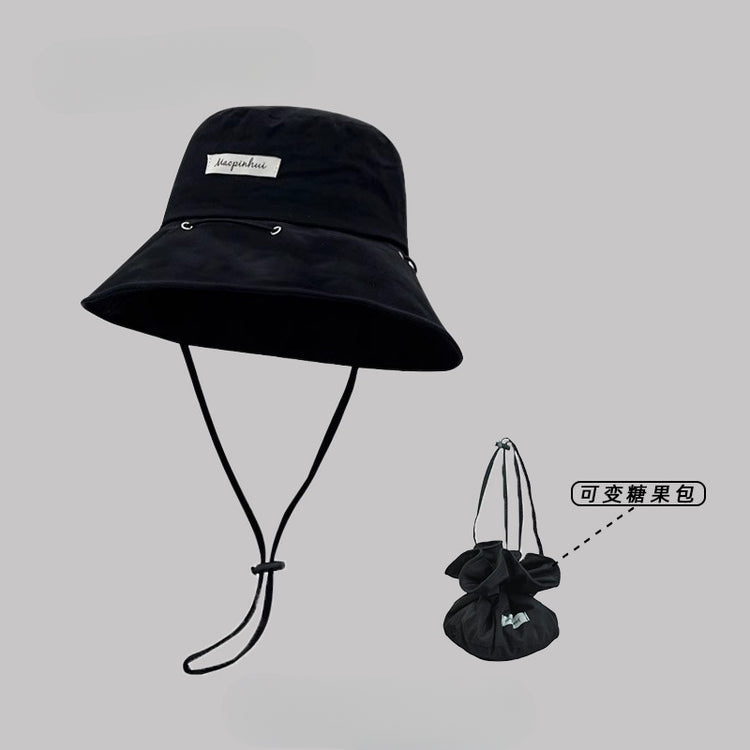 流行帽子|2025夏季韓版漁夫帽女新款防曬帽子速乾透氣可當包包顯臉小遮陽帽「C5285」25.06-1
