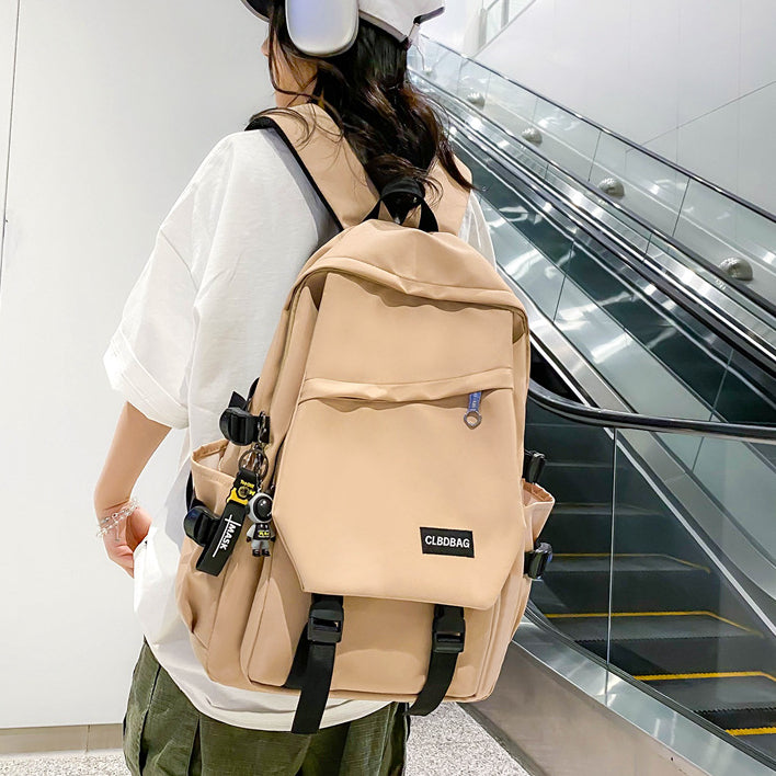 致青春|休閒雙肩包新款國中學生書包女多層套包大容量尼龍雙肩電腦包「2425-131」24.05-3