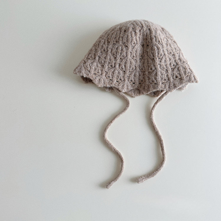 流行帽子|花邊針織漁夫帽女秋冬新款顯臉小韓版可愛小清新防風護耳保暖帽子「PM2712」24.10-1