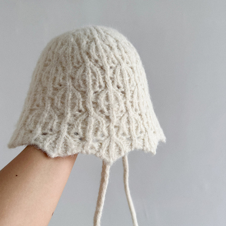 流行帽子|花邊針織漁夫帽女秋冬新款顯臉小韓版可愛小清新防風護耳保暖帽子「PM2712」24.10-1