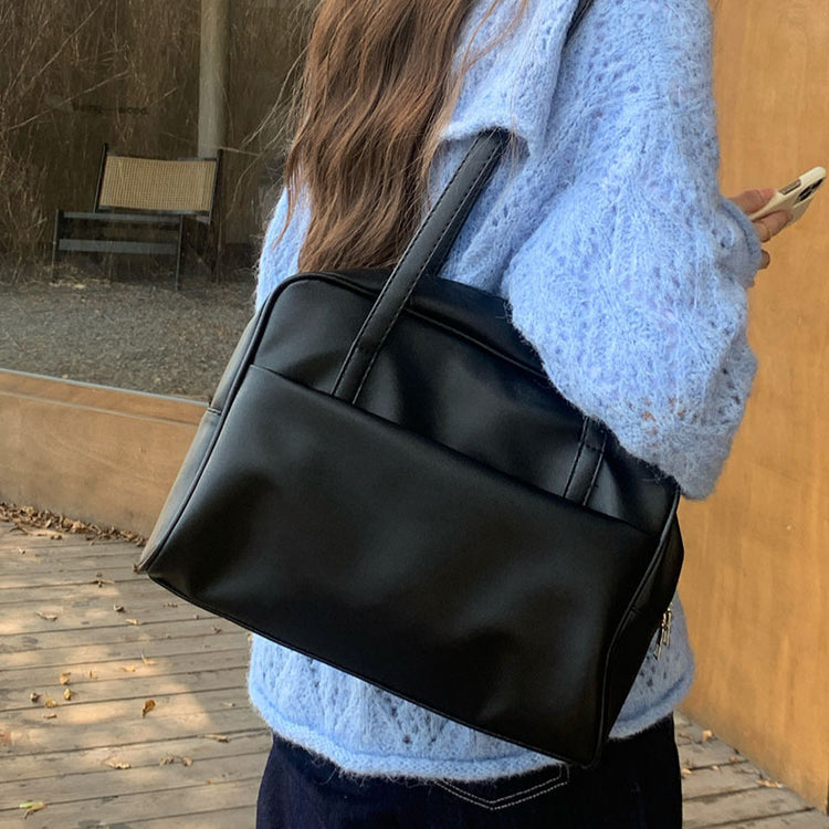 日韓流行|韓國版大容量單肩包包女士秋季2024新款復古腋下包百搭大容量托特包「D8917」24.10-2