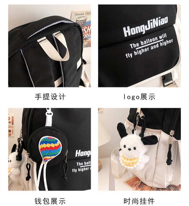 致青春|韓版高中書包女森系撞色雙肩包ins潮學院風中學生國中生休閒背包「3303-130」24.07-2