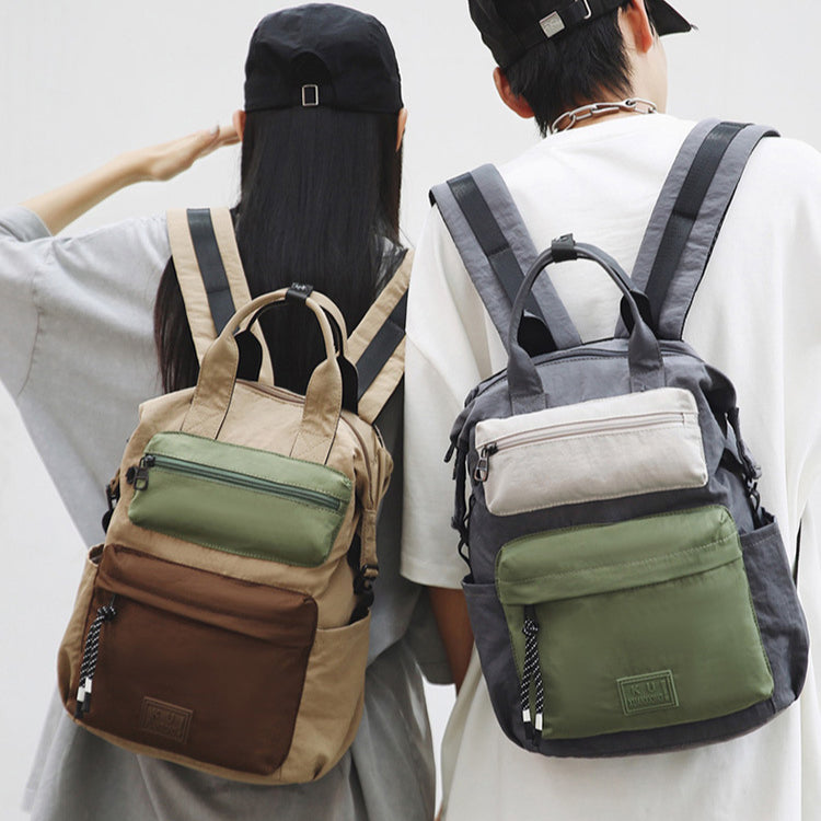 致青春|秋冬休閒雙肩包情侶款戶外旅行登山背包韓系輕便撞色手提背包「8245-130」25.08-4