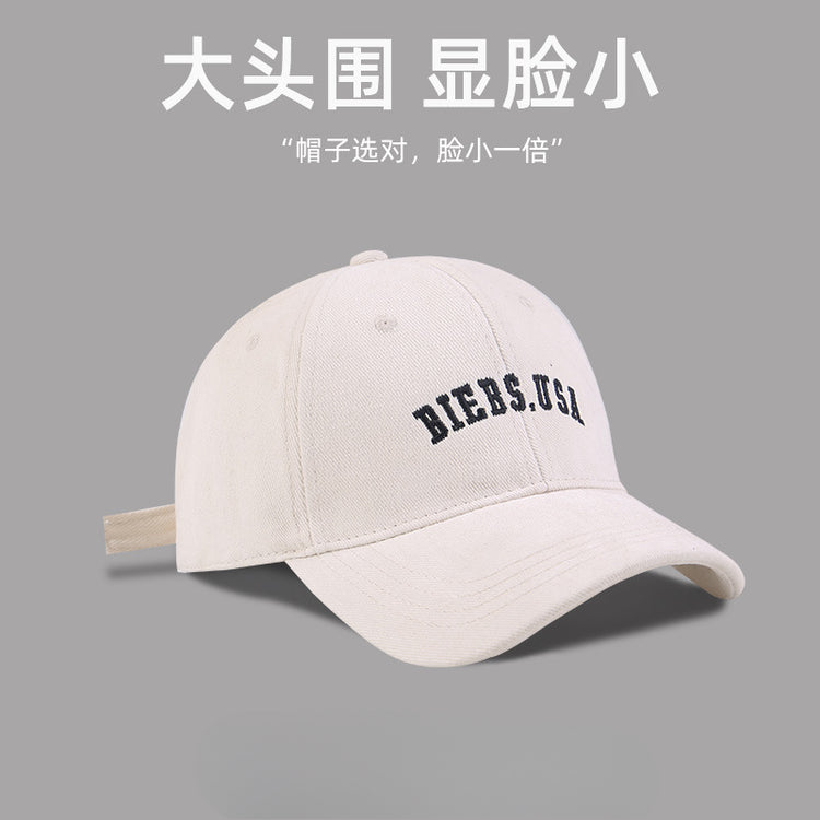 流行帽子|大頭圍顯臉小帽子女美式休閒棒球帽學生情侶百搭鴨舌帽戶外遮陽帽「C5106」25.03-3