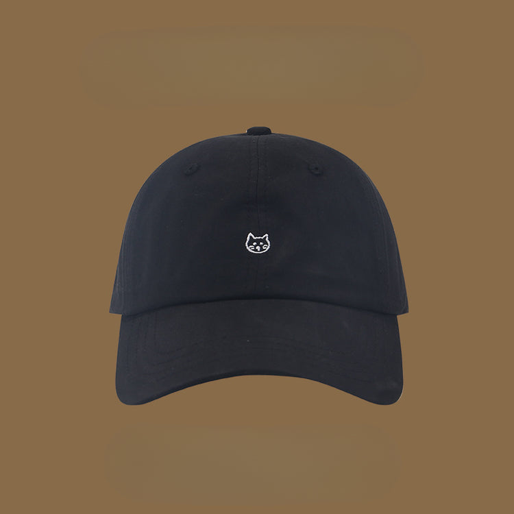 流行帽子|帽子女鴨舌帽春夏高級感遮陽帽貓咪刺繡可愛學生鴨舌帽顯臉小男潮「C4917」25.02-1