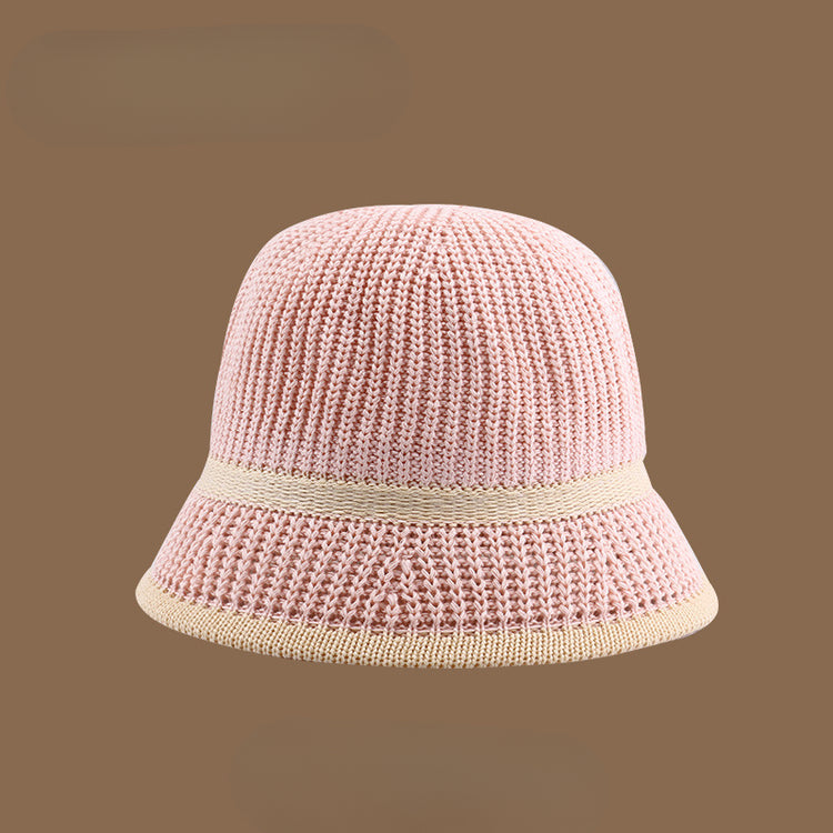 流行帽子|夏季新款鏤空透氣帽子女編織草帽遮陽沙灘水桶帽海邊太陽帽子批發「C5038」25.05-2