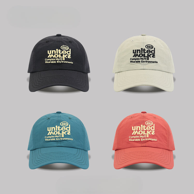 流行帽子|韓版字母刺繡黃色棒球帽子女春夏季大頭圍顯臉小速乾遮陽鴨舌帽男「C4969」25.03-3