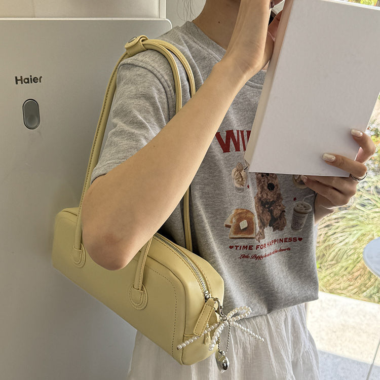 日韓流行|韓版小眾設計女包2024新款法國棍包簡約百搭單肩腋下包波士頓包「9366#」24.05-1