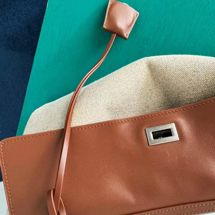 質感真皮|2024新款高級感大容量帆布拼皮手提單肩包時尚潮流通勤拼接鎖扣手提包「2328」24.07-5