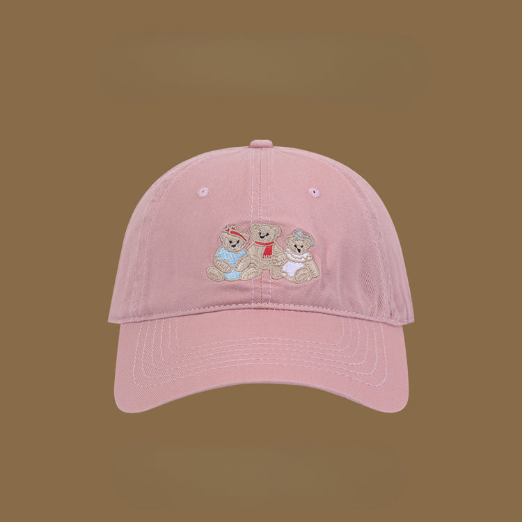 流行帽子|帽子春夏小熊刺繡棒球帽高級感四季百搭遮陽帽韓版休閒可愛鴨舌帽「C4914」25.02-1