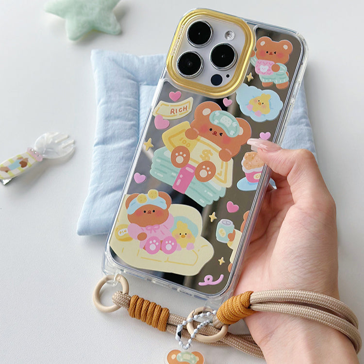 手機殼|13promax卡通11蘋果15手機殼女iPhone14pro適用12掛繩鏡面殼「WM0625」24.07