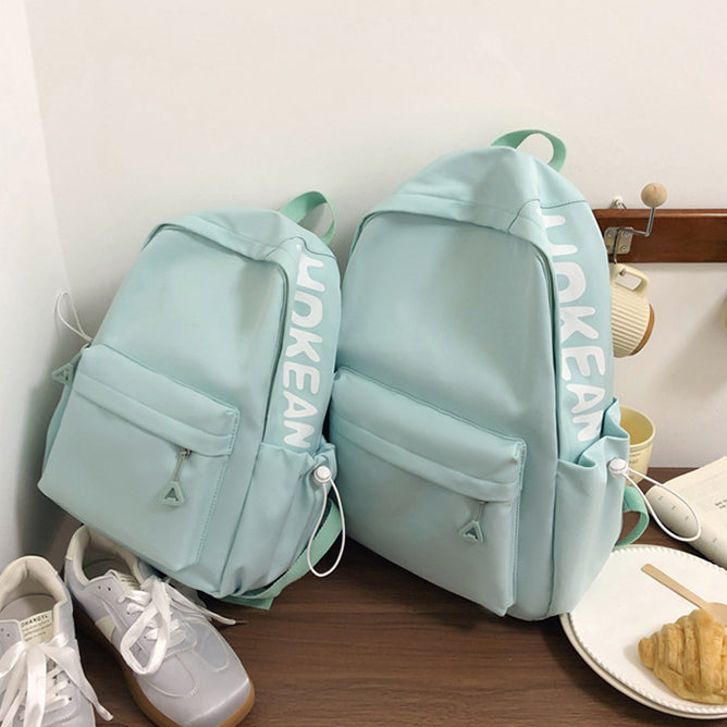 致青春|日系簡約字母休閒雙肩包甜美小清新大容量背包初高中輕便學生書包「8920-125-127」24.06-3