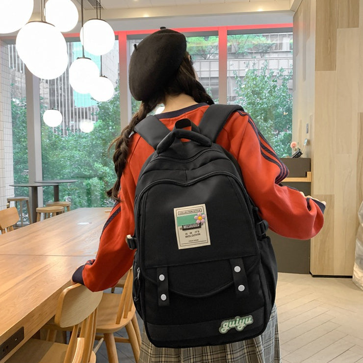 致青春|大容量書包國中女生高中生日系學院風ins雙肩包秋冬可愛背包「8513-380」24.03-1