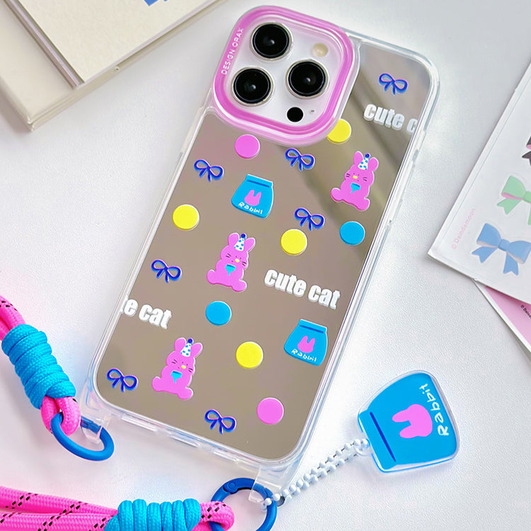 手機殼|蘋果15/14pro手機殼iPhone12掛繩鏡面殼13promax卡通11適用「WL0063」24.07