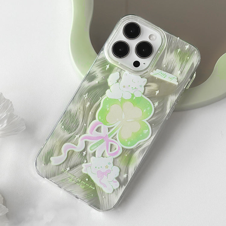 手機殼|iPhone15Pro手機殼蘋果14Promax適用ins風12/13羽紗x大孔透明「LR0907」24.07