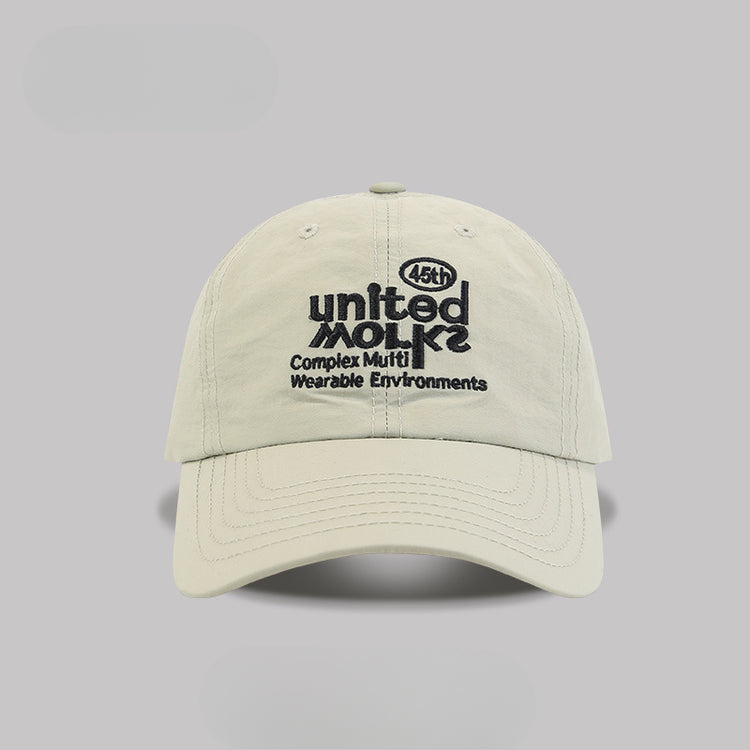 流行帽子|韓版字母刺繡黃色棒球帽子女春夏季大頭圍顯臉小速乾遮陽鴨舌帽男「C4969」25.03-3