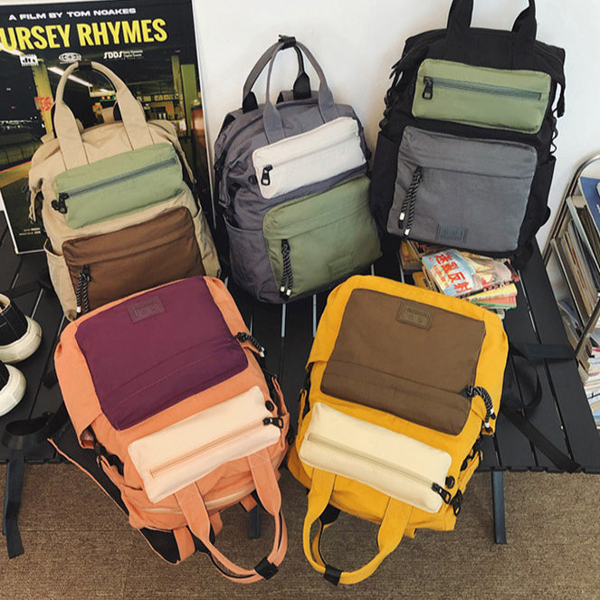 致青春|秋冬休閒雙肩包情侶款戶外旅行登山背包韓系輕便撞色手提背包「8245-130」25.08-4