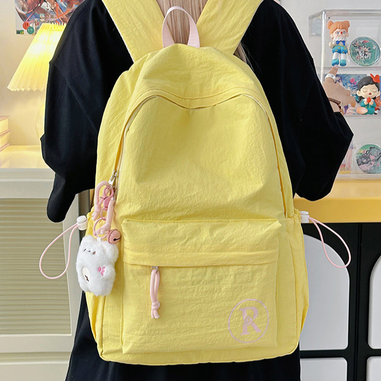 致青春|小清新休閒書包女大學生ins大容量簡約背包國中高中生百搭雙肩包「1018-125」25.09-2