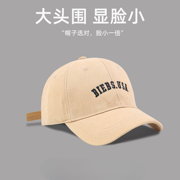 流行帽子|大頭圍顯臉小帽子女美式休閒棒球帽學生情侶百搭鴨舌帽戶外遮陽帽「C5106」25.03-3