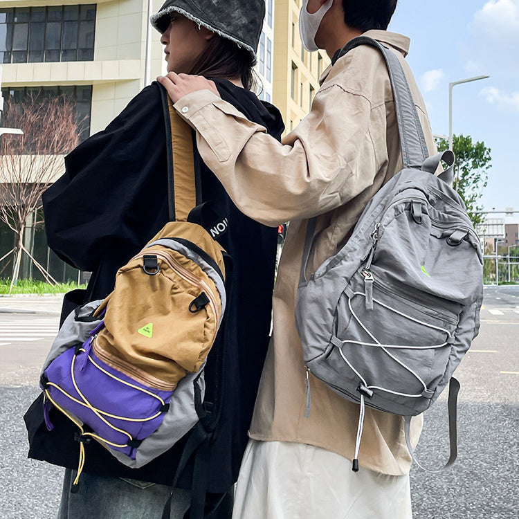 致青春|旅遊輕便小背包女2024新款戶外登山包超輕防細雨尼龍休閒小書包男「8019-128」24.10-1