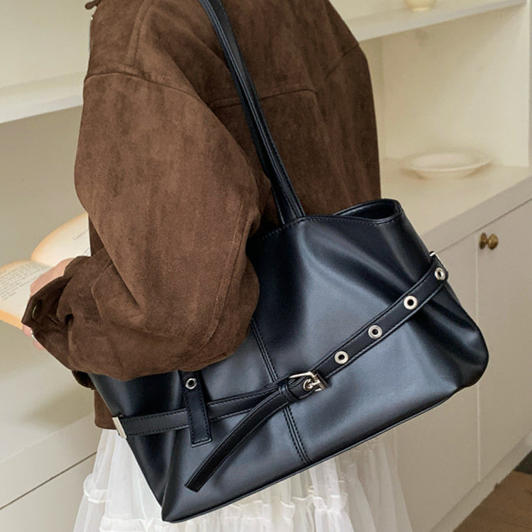 日韓流行|小眾設計韓版腋下包秋冬新款大容量通勤百搭托特包機車風單肩包女「F9032」25.09-2