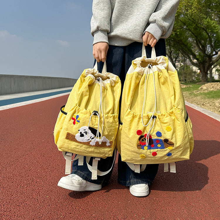 致青春|韓版抽繩輕便雙肩包旅行爬山騎行運動背包大容量可愛百搭學生書包「520」24.11-2