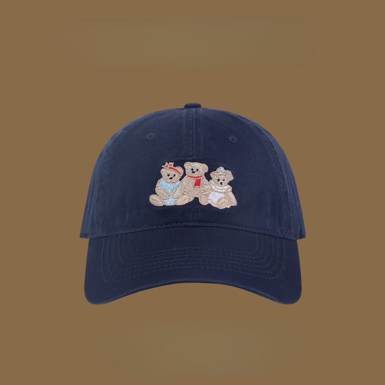 流行帽子|帽子春夏小熊刺繡棒球帽高級感四季百搭遮陽帽韓版休閒可愛鴨舌帽「C4914」25.02-1