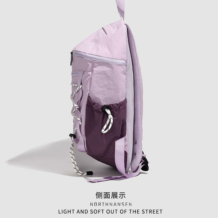 致青春 | 學生書包2025新款抽繩登山包輕便旅行背包外出通勤大容量雙肩包「1123-129」25.02-2