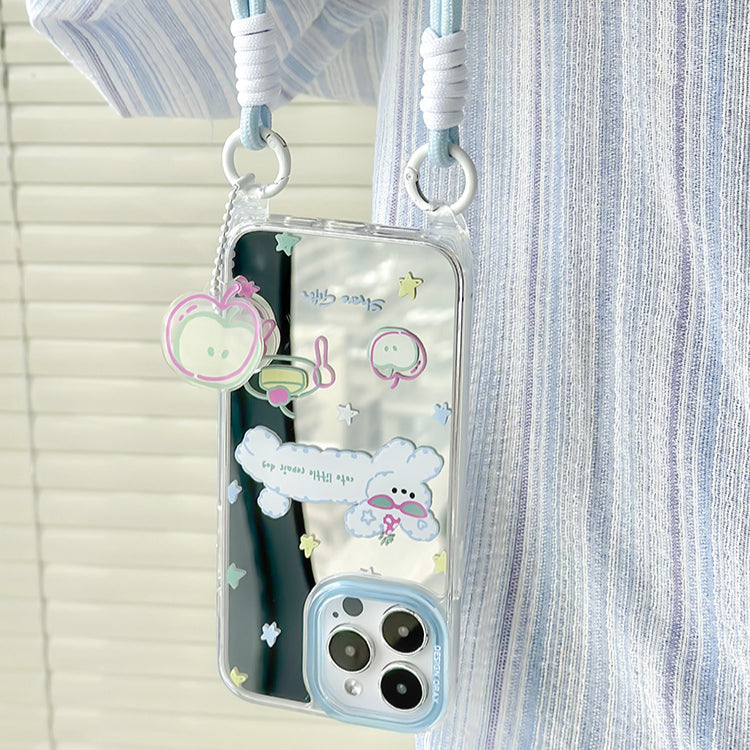 手機殼|15/14pro蘋果手機殼夏天13適用iPhone14pro掛繩鏡面殼12/11女「LR0852」24.07