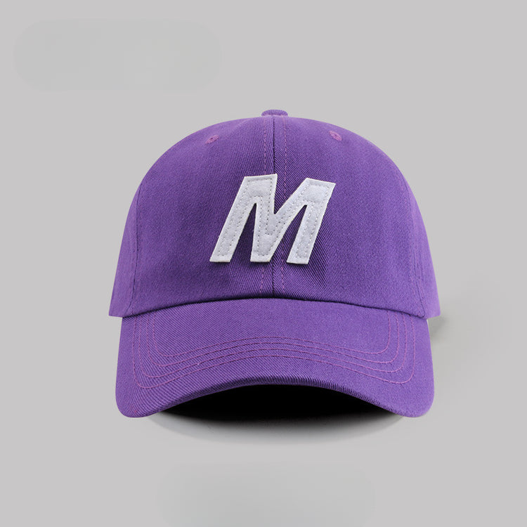 流行帽子|帽子女韓國ins同款M字母休閒棒球帽百搭顯臉小情侶彎檐鴨舌帽潮男「C4028」25.04-2