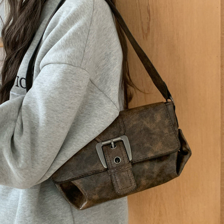 日韓流行|美拉德復古腋下包包女士2025新款高級質感女包單肩包斜挎小方包「9602#」25.05-2