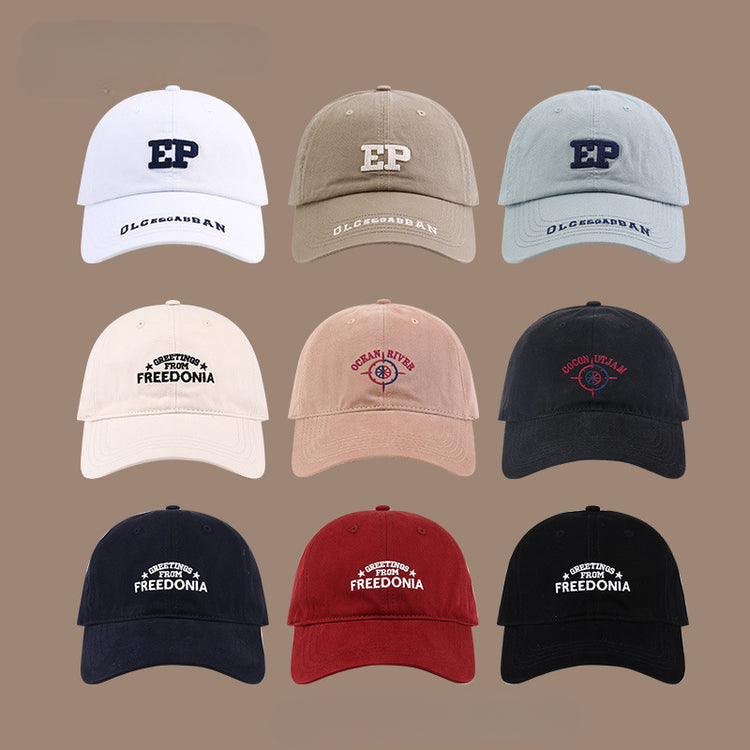 流行帽子|韓版ins刺繡字母帽子女百搭顯臉小鴨舌帽學生情侶戶外休閒棒球帽「C3622AA」25.07-5