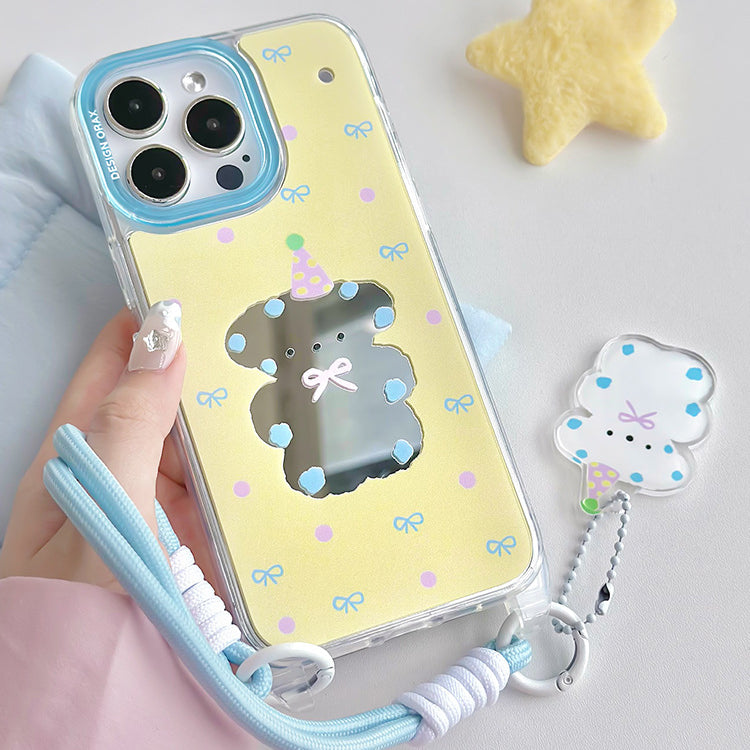 手機殼|蘋果15promax卡通手機殼iPhone14pro適用12掛繩鏡面殼13「WL0047」24.07