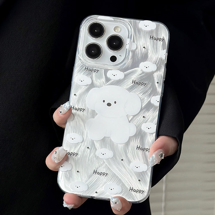 手機殼|蘋果15適用12大孔透明13Promax羽紗iPhone14卡通硅膠手機殼「WM0640」24.07