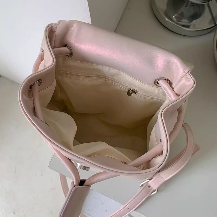 日韓流行|芭蕾風蝴蝶結雙肩包包女式2024新潮韓國背包可愛手提單肩包書包「9371#」24.05-2