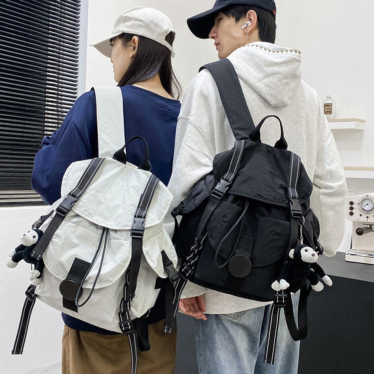 致青春|戶外大容量輕便雙肩包男女通用抽繩翻蓋背包休閒旅行登山健行背包「643-138」24.12-4