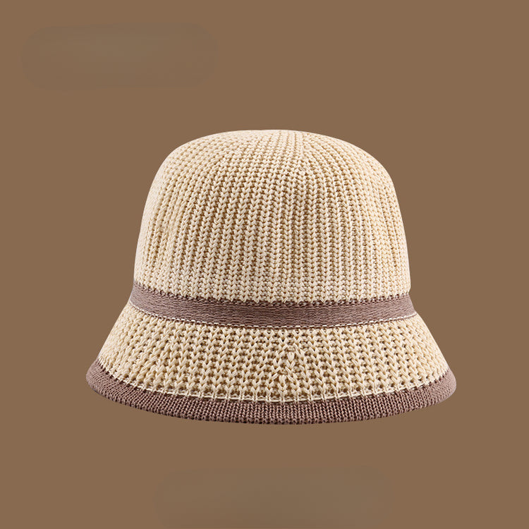 流行帽子|夏季新款鏤空透氣帽子女編織草帽遮陽沙灘水桶帽海邊太陽帽子批發「C5038」25.05-2