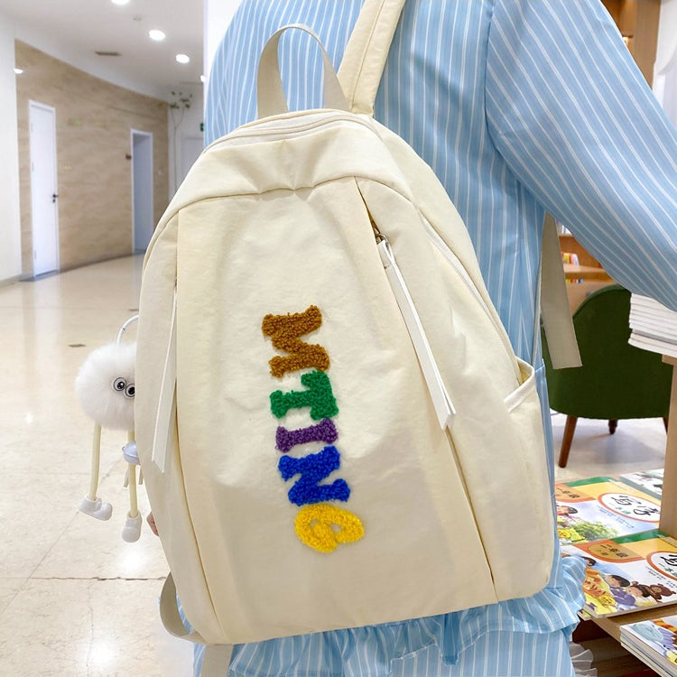 致青春|文藝簡約雙肩包女輕便外出旅行背包2025新款韓版時尚大學生書包「644-128」25.03-4