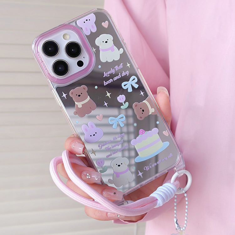 手機殼|蘋果15pro適用12/11掛繩鏡面殼13手機殼iPhone14promax卡通「WM0626」24.07