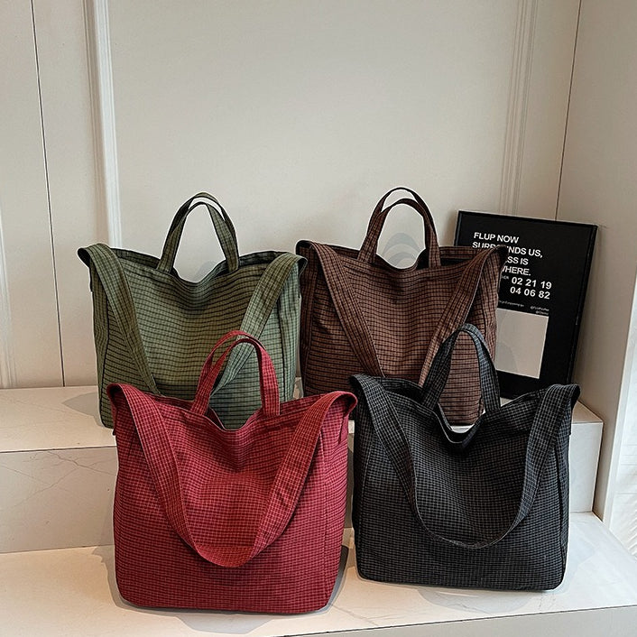 致青春|2025新款時尚大容量帆布包女小眾托特包百搭斜挎包通勤單肩手提包「1883-125」25.10-1